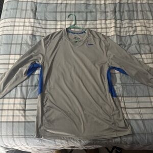 Nike Dri-FIT Boise State Gray and Blue Long Sleeve Top